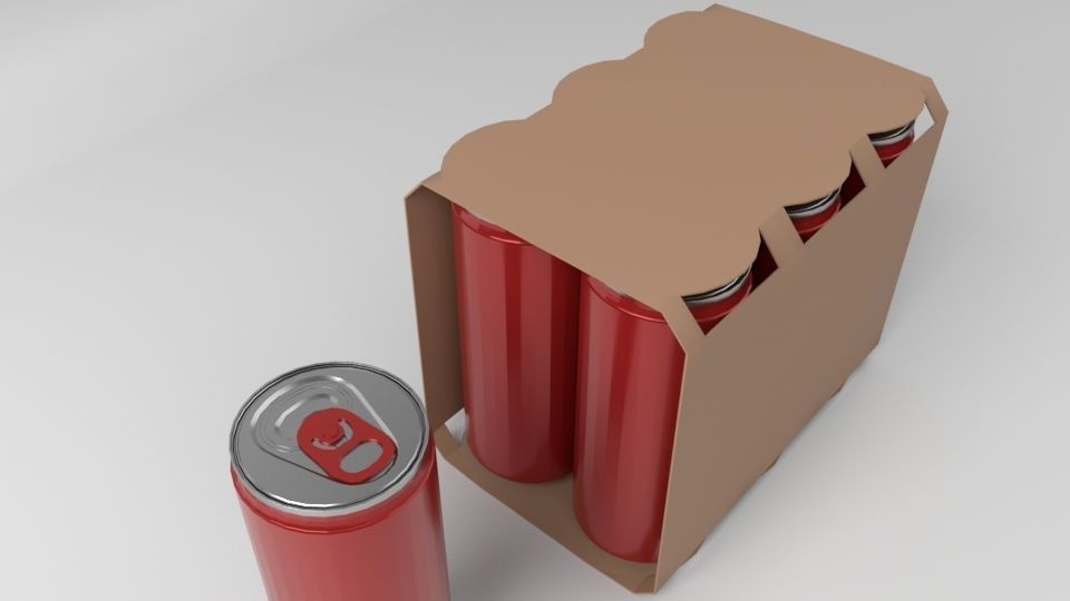 Beverage Branding Package No12 6Pack Low-poly 3D model_3