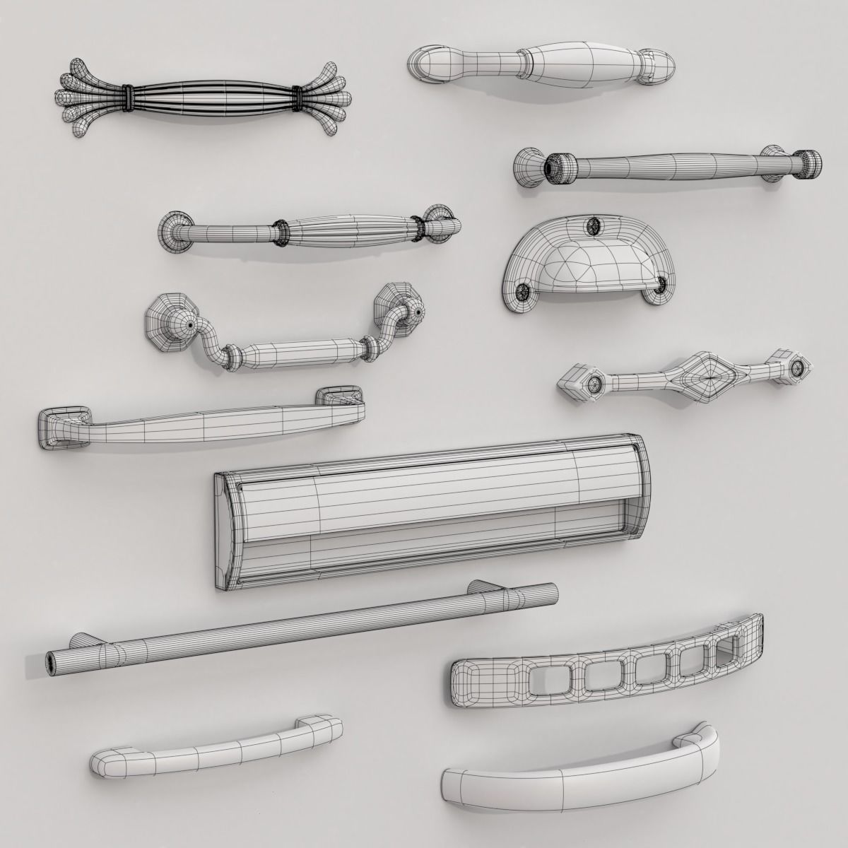 Cabinet handles set 3D model_30