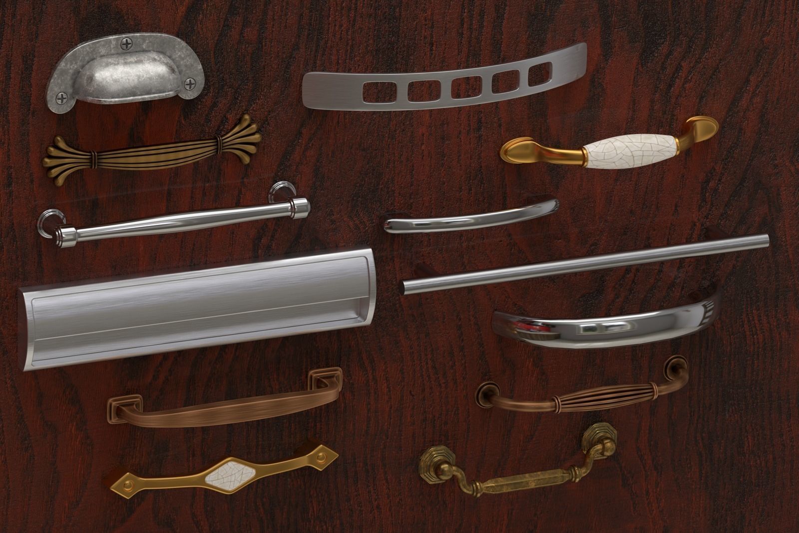 Cabinet handles set 3D model_16