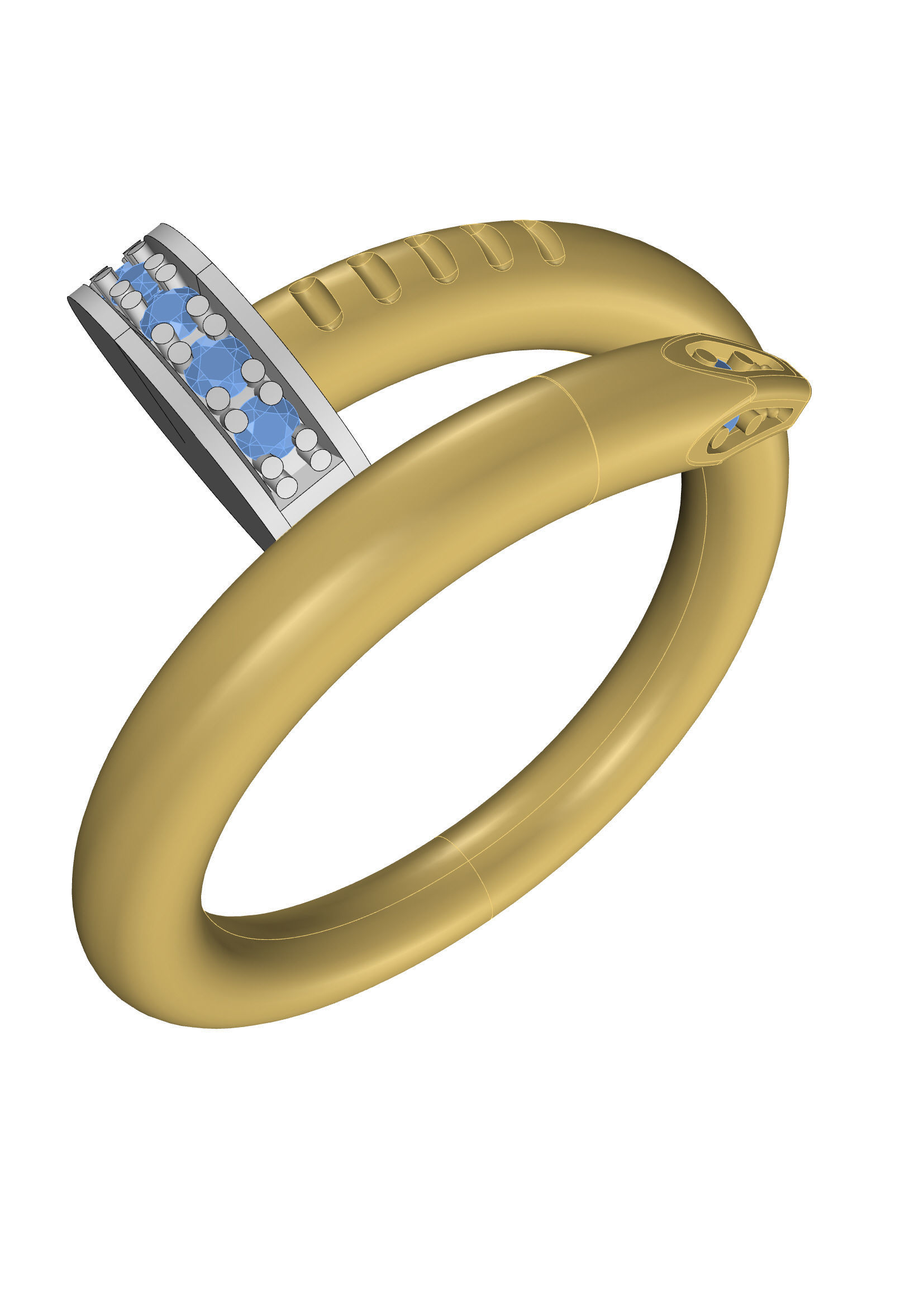 Women ring 3D print model_3