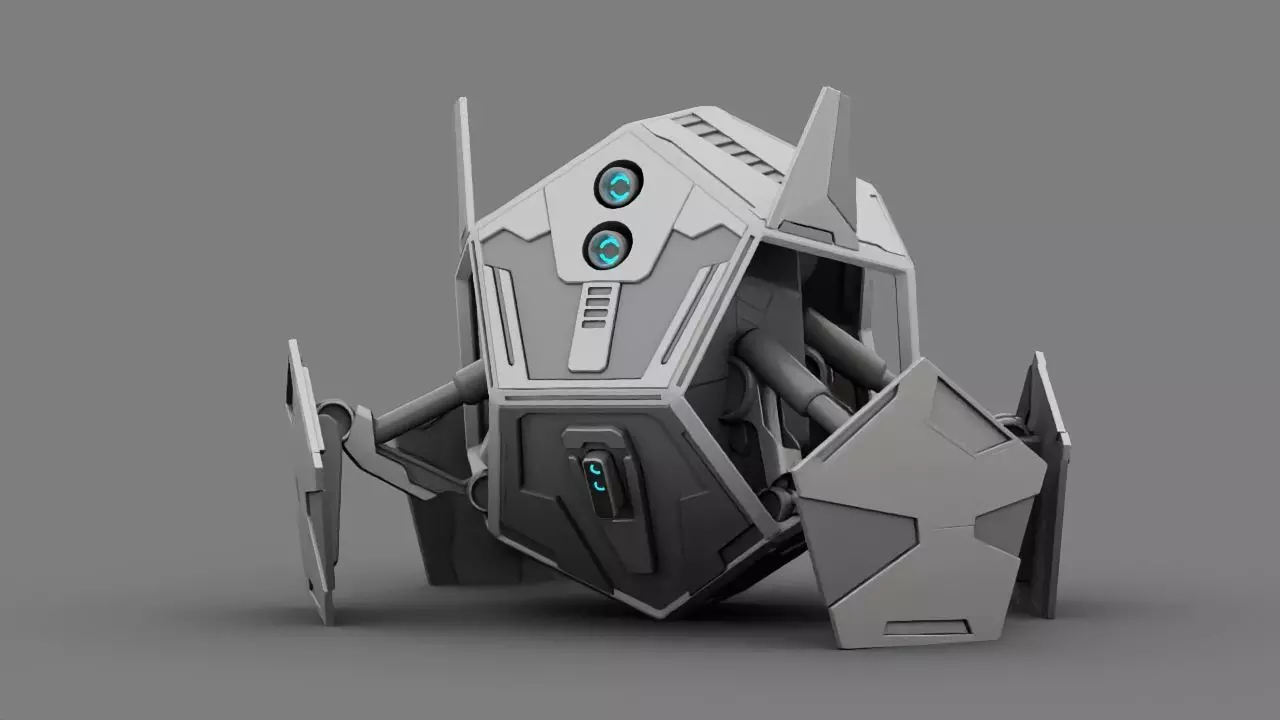 Spy robot rigged- animated character 3D model