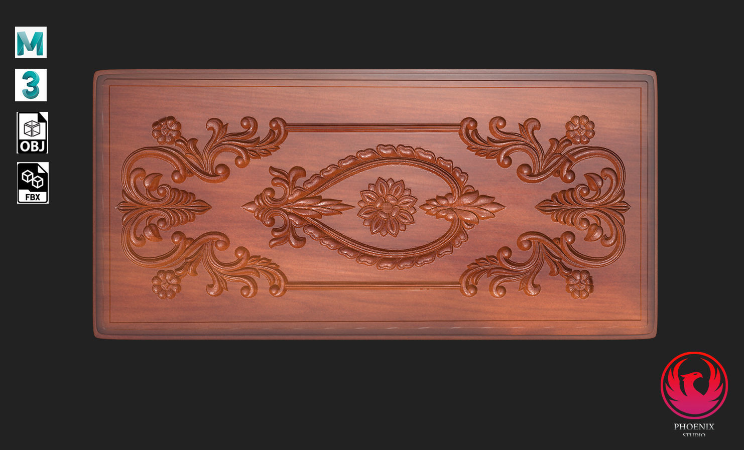 Wooden Table Low-poly 3D model_2