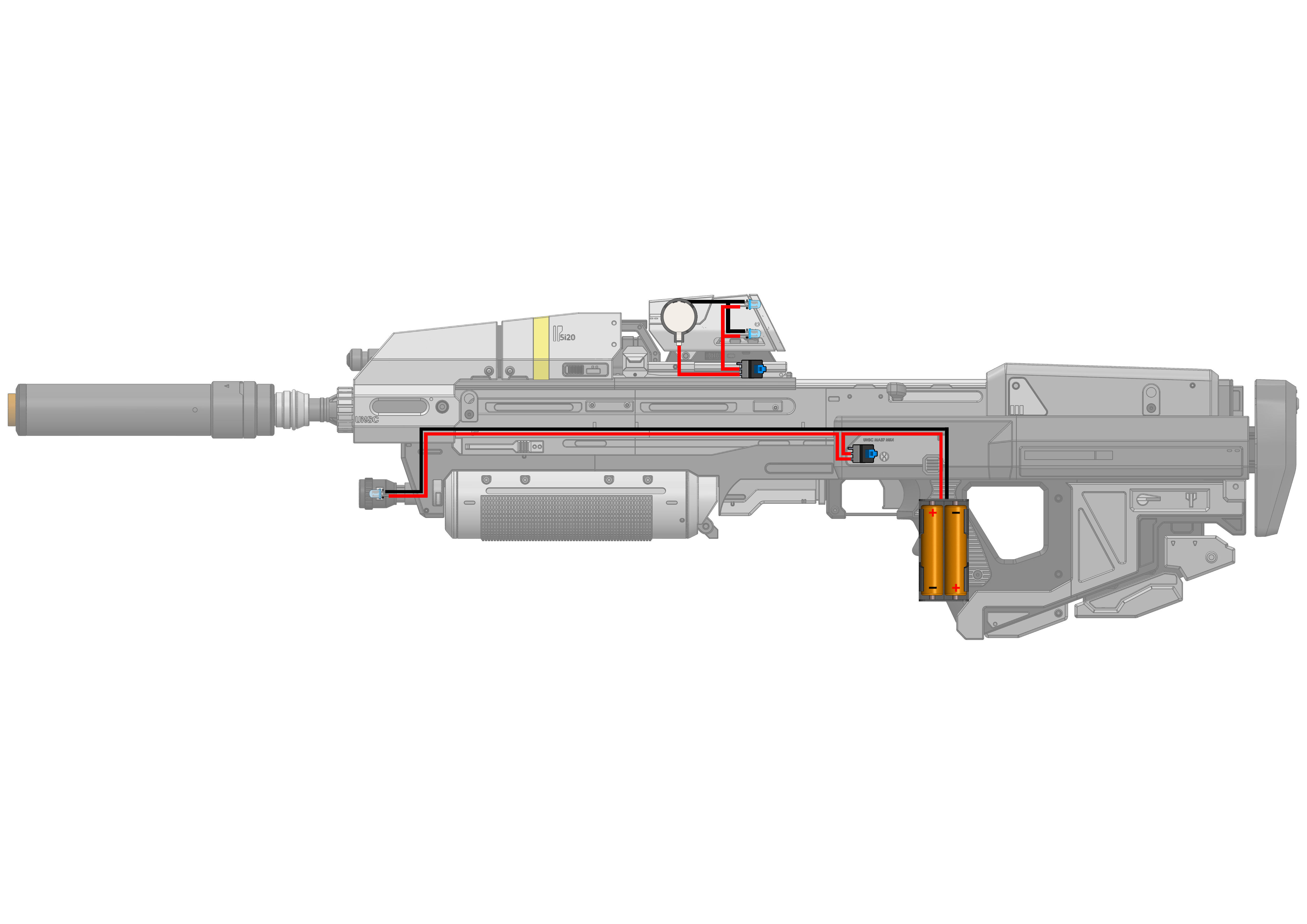 MA37 Cannon - Halo - Printable 3d model - STL 3D print model_25