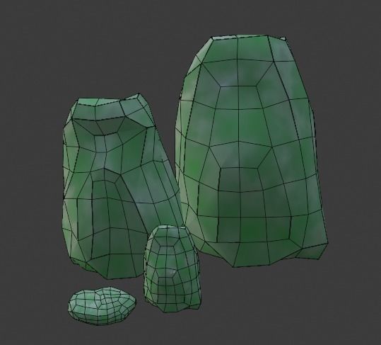 Low Poly Cartoon Trees Grass Plants Fence Barrel Low-poly Free low-poly 3D model_4