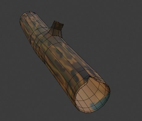 Low Poly Cartoon Trees Grass Plants Fence Barrel Low-poly Free low-poly 3D model_9