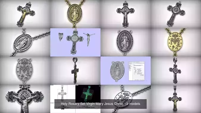 Holy Rosary Set Virgin Mary Jesus Christ 