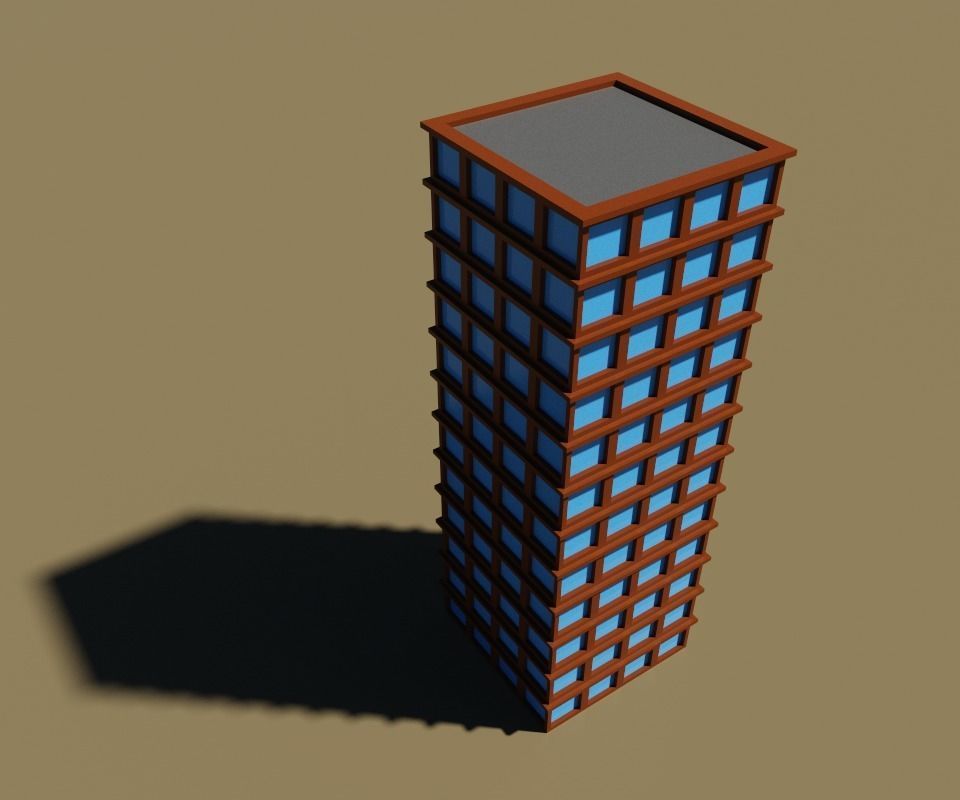 voxel city building 3D model_4