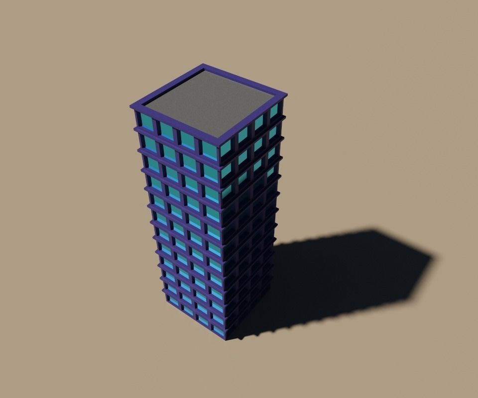 voxel city building 3D model_11