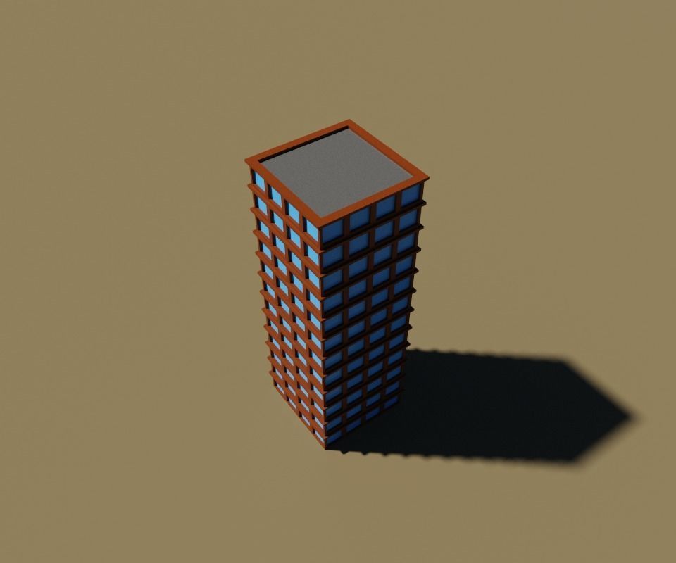 voxel city building 3D model_2