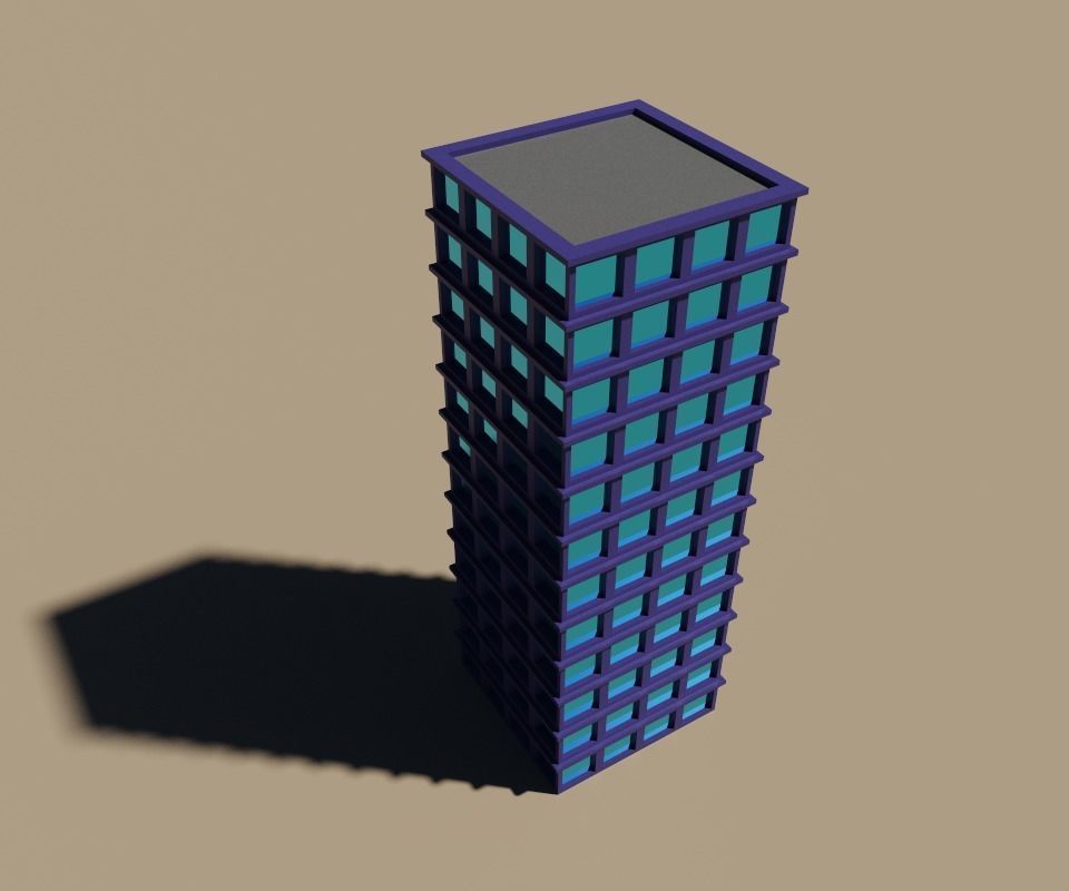 voxel city building 3D model_10