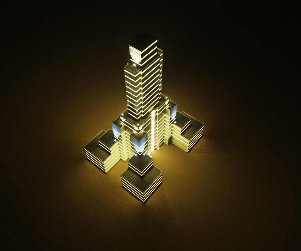 voxel city building 3D model_44