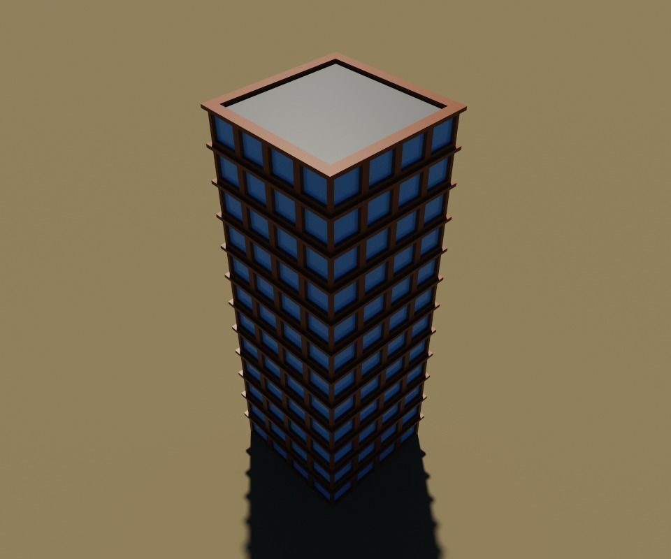 voxel city building 3D model_3