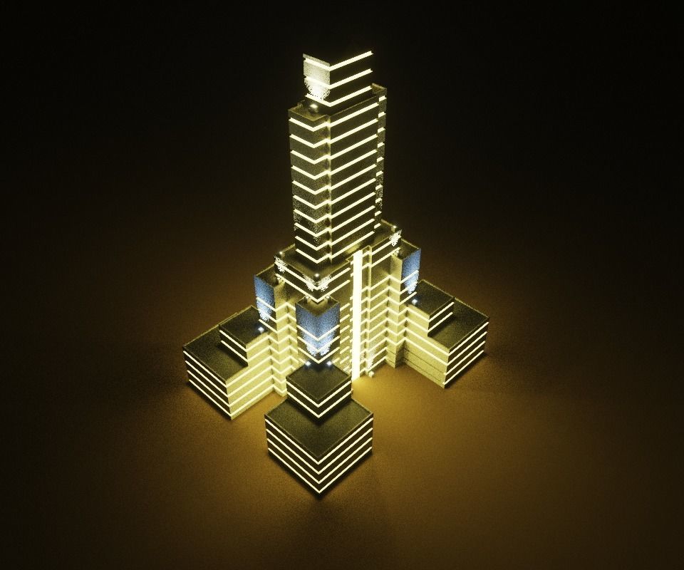 voxel city building 3D model_42