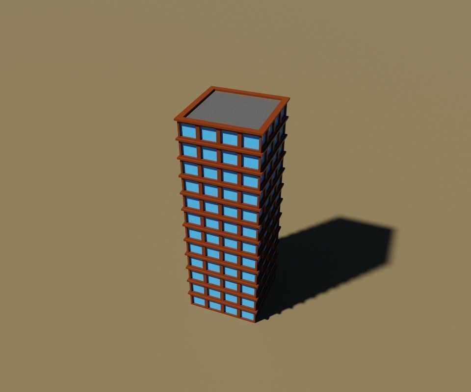 voxel city building 3D model_1