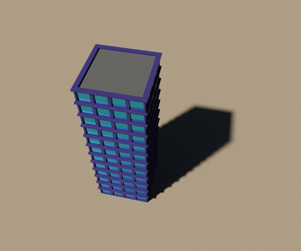 voxel city building 3D model_13