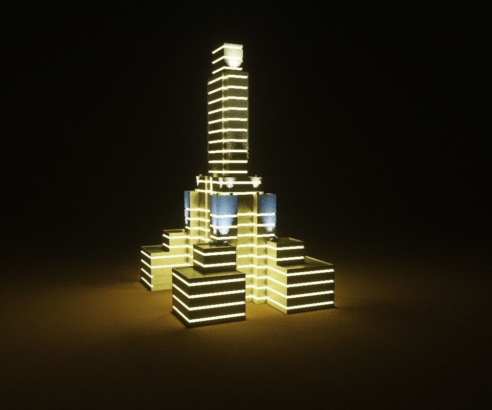 voxel city building 3D model_43
