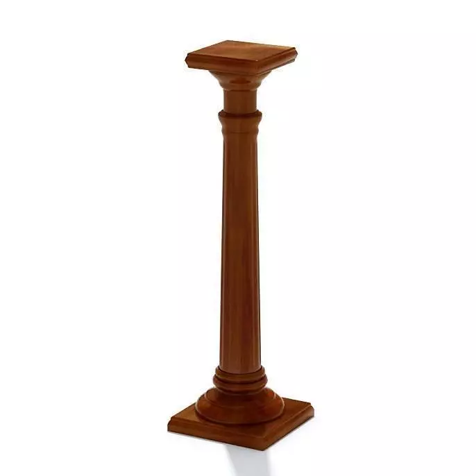 Classic Decorative Wooden Column 3D model_0