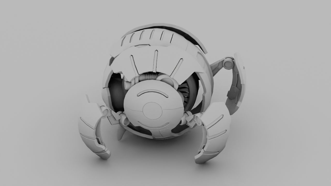 Ball Droid rigged- animated character 3D model_22