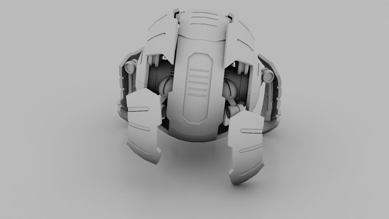 Ball Droid rigged- animated character 3D model_24