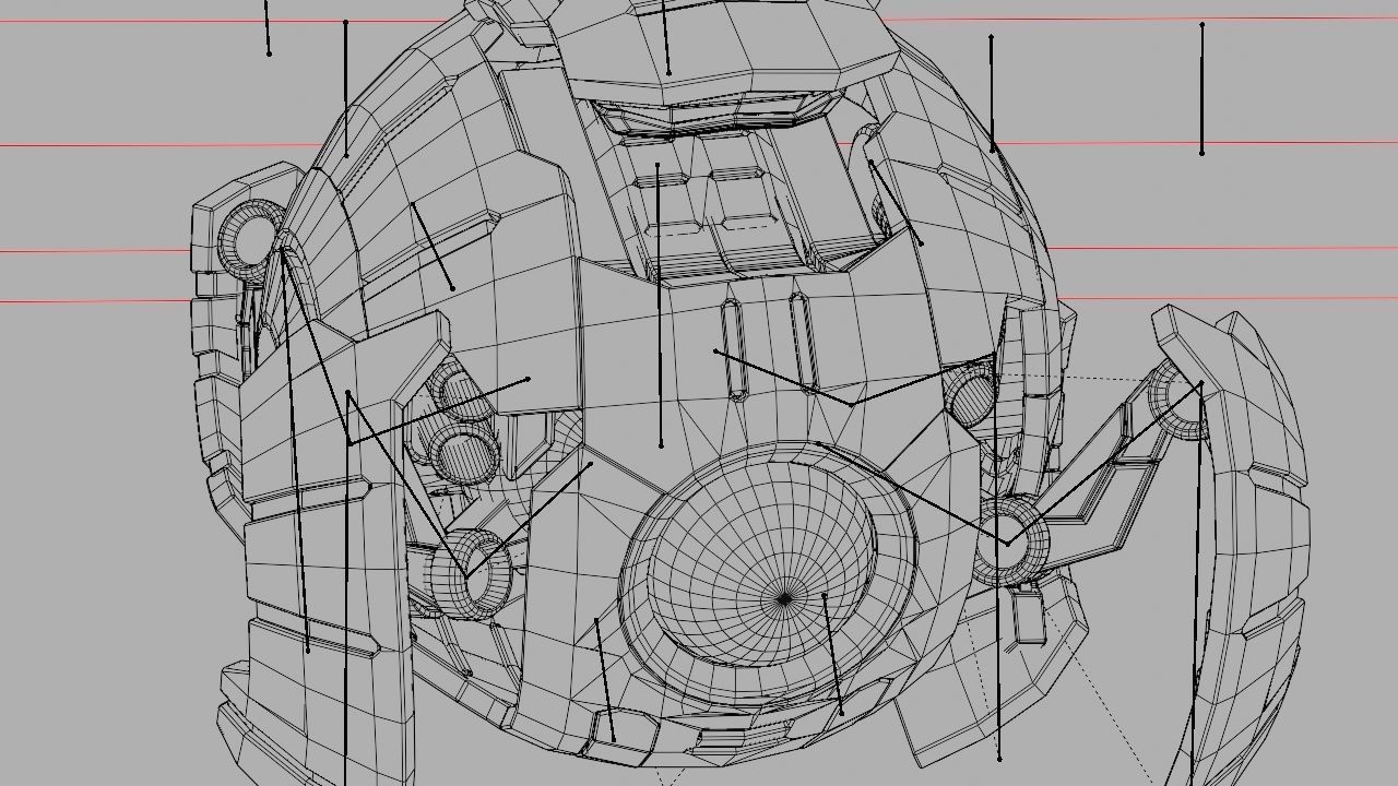 Ball Droid rigged- animated character 3D model_28