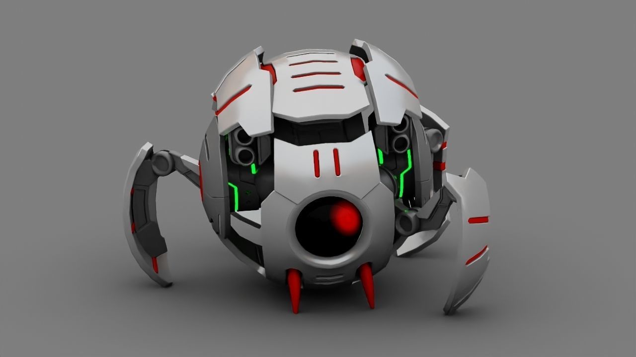 Ball Droid rigged- animated character 3D model_7