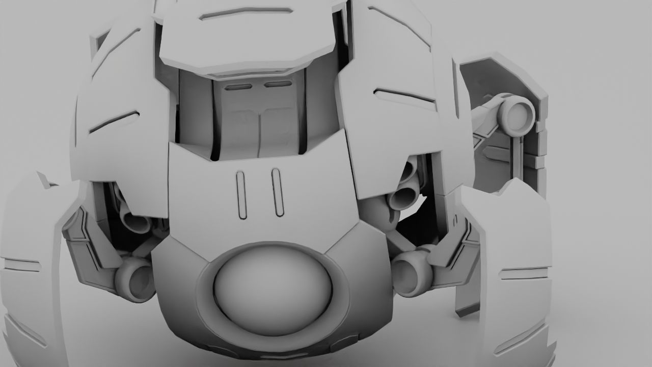 Ball Droid rigged- animated character 3D model_25