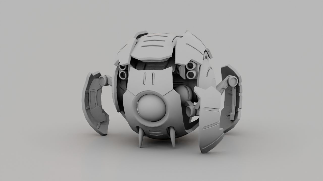 Ball Droid rigged- animated character 3D model_20
