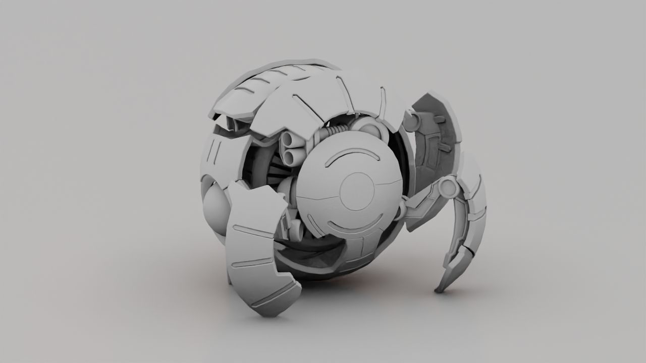 Ball Droid rigged- animated character 3D model_21