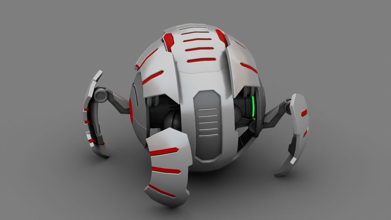 Ball Droid rigged- animated character 3D model_17