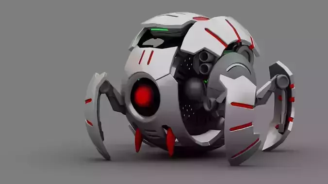 Ball Droid rigged- animated character