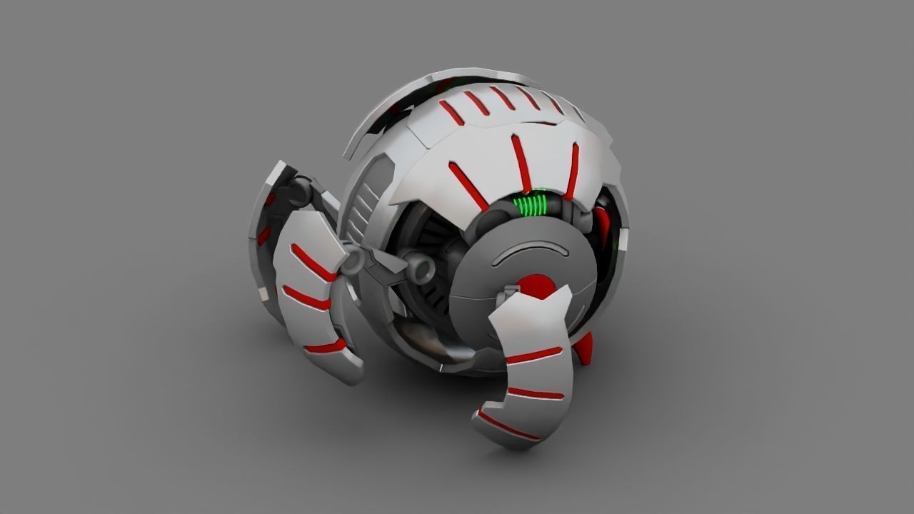 Ball Droid rigged- animated character 3D model_10