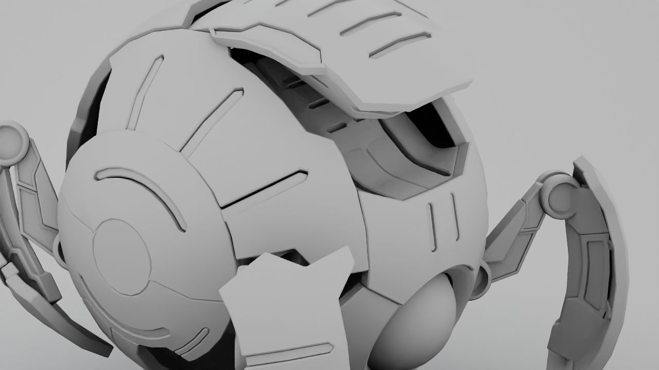 Ball Droid rigged- animated character 3D model_27