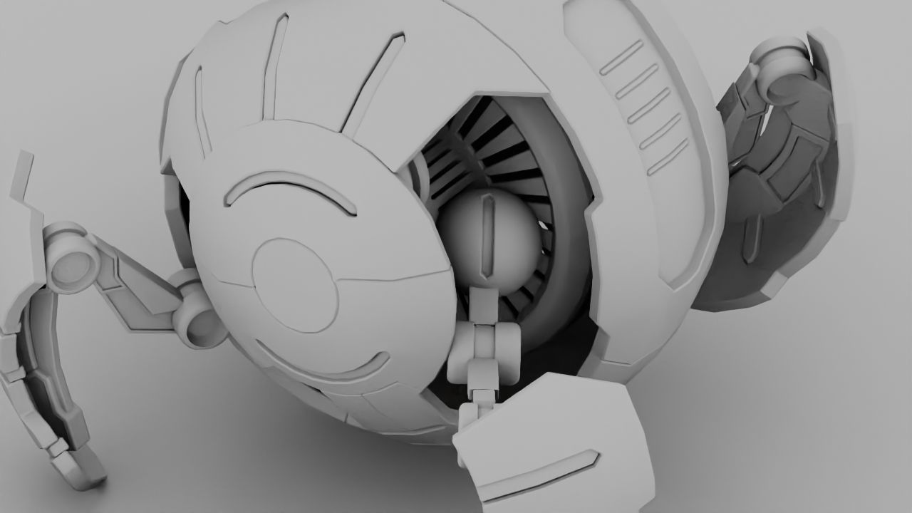 Ball Droid rigged- animated character 3D model_26