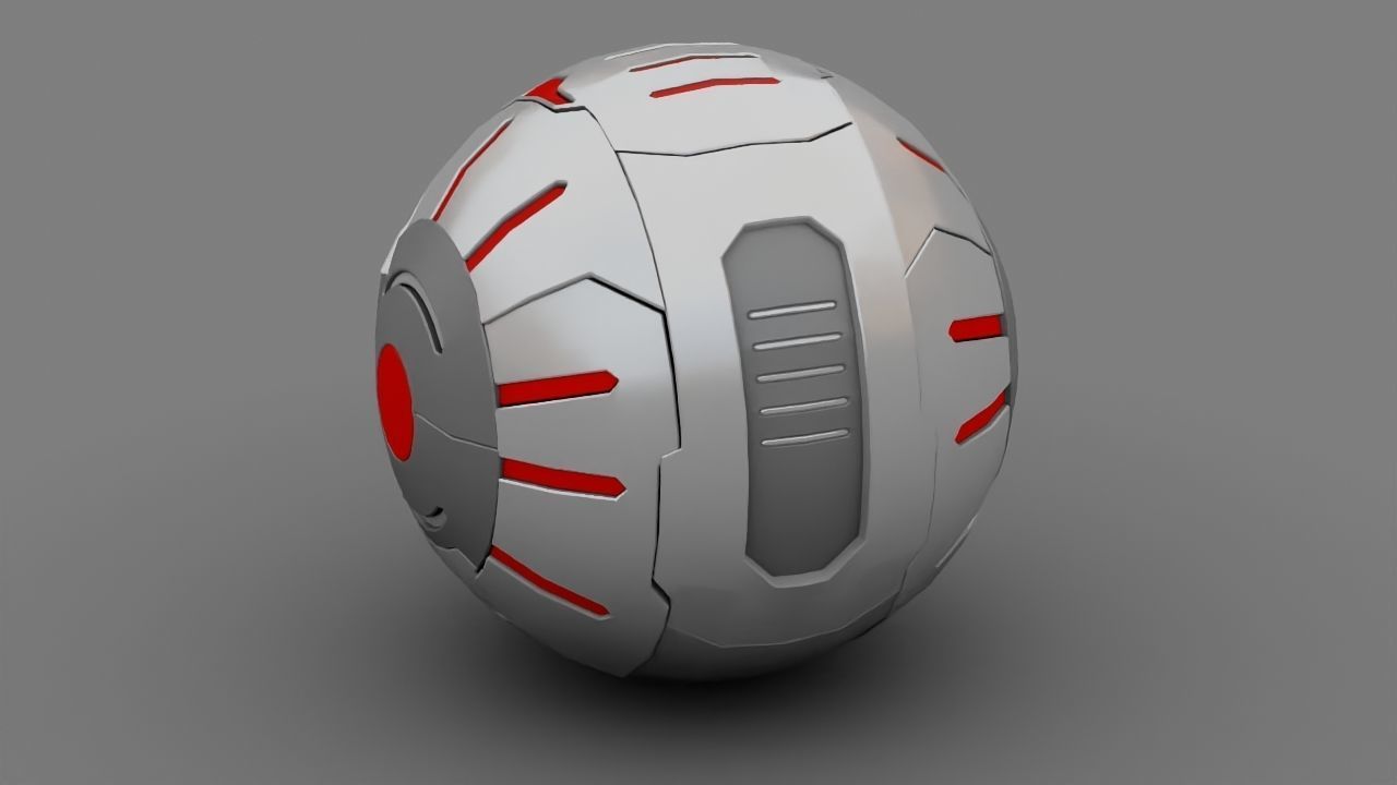 Ball Droid rigged- animated character 3D model_5