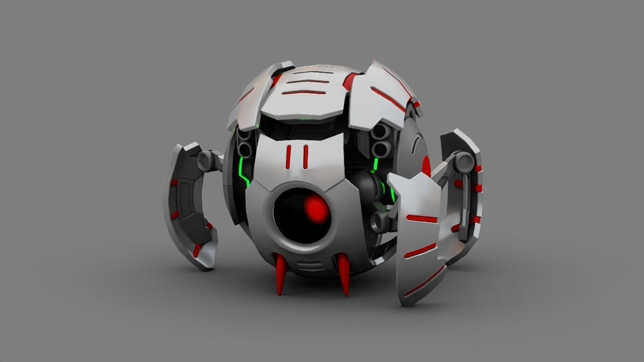 Ball Droid rigged- animated character 3D model_12