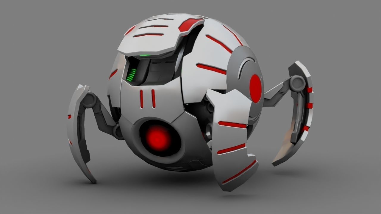 Ball Droid rigged- animated character 3D model_6