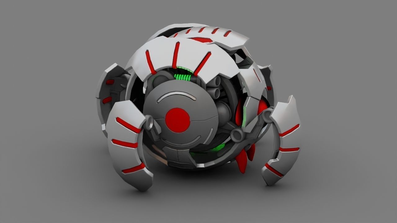 Ball Droid rigged- animated character 3D model_18