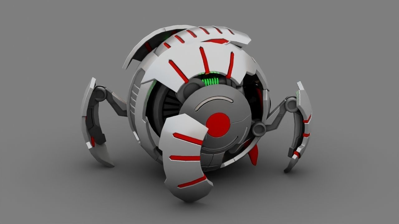 Ball Droid rigged- animated character 3D model_16