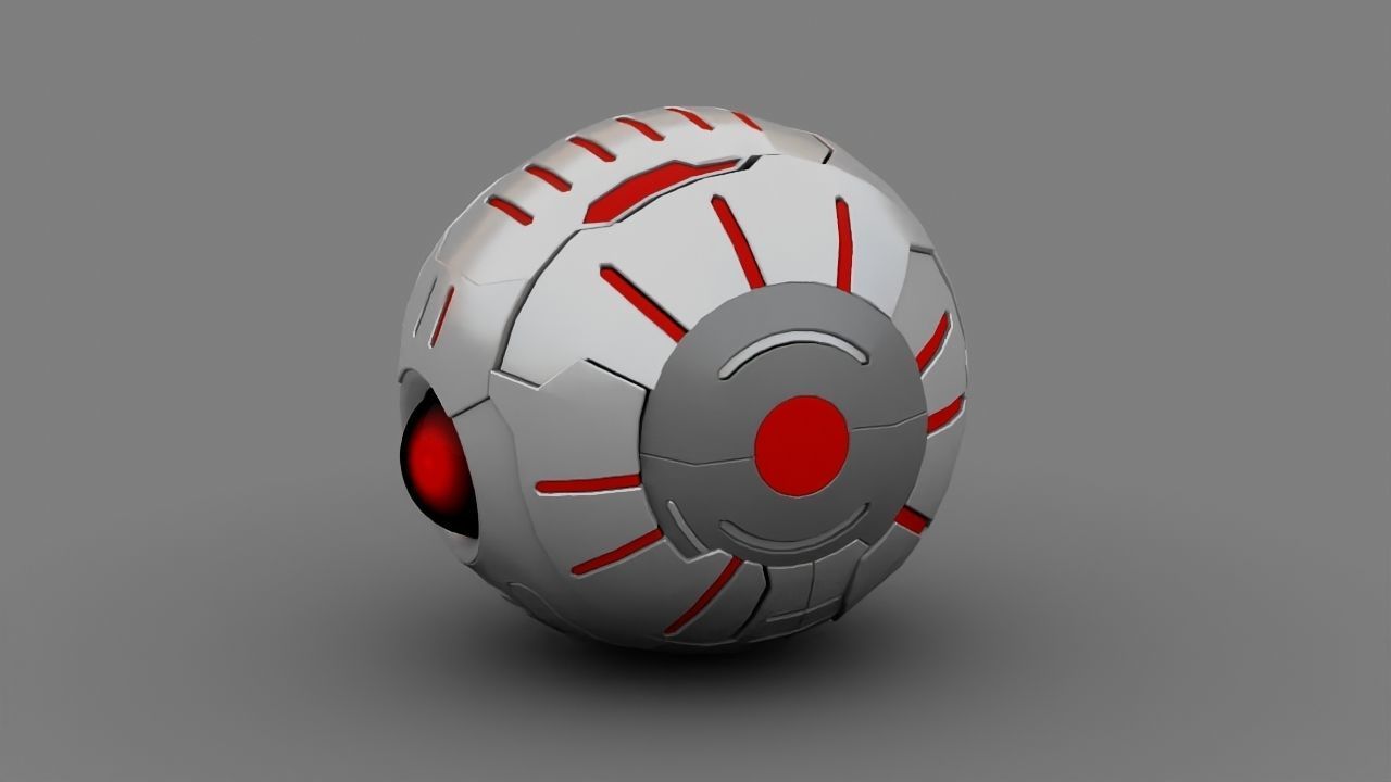 Ball Droid rigged- animated character 3D model_3