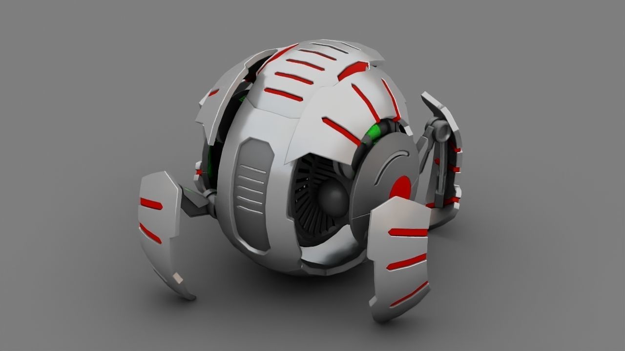 Ball Droid rigged- animated character 3D model_15