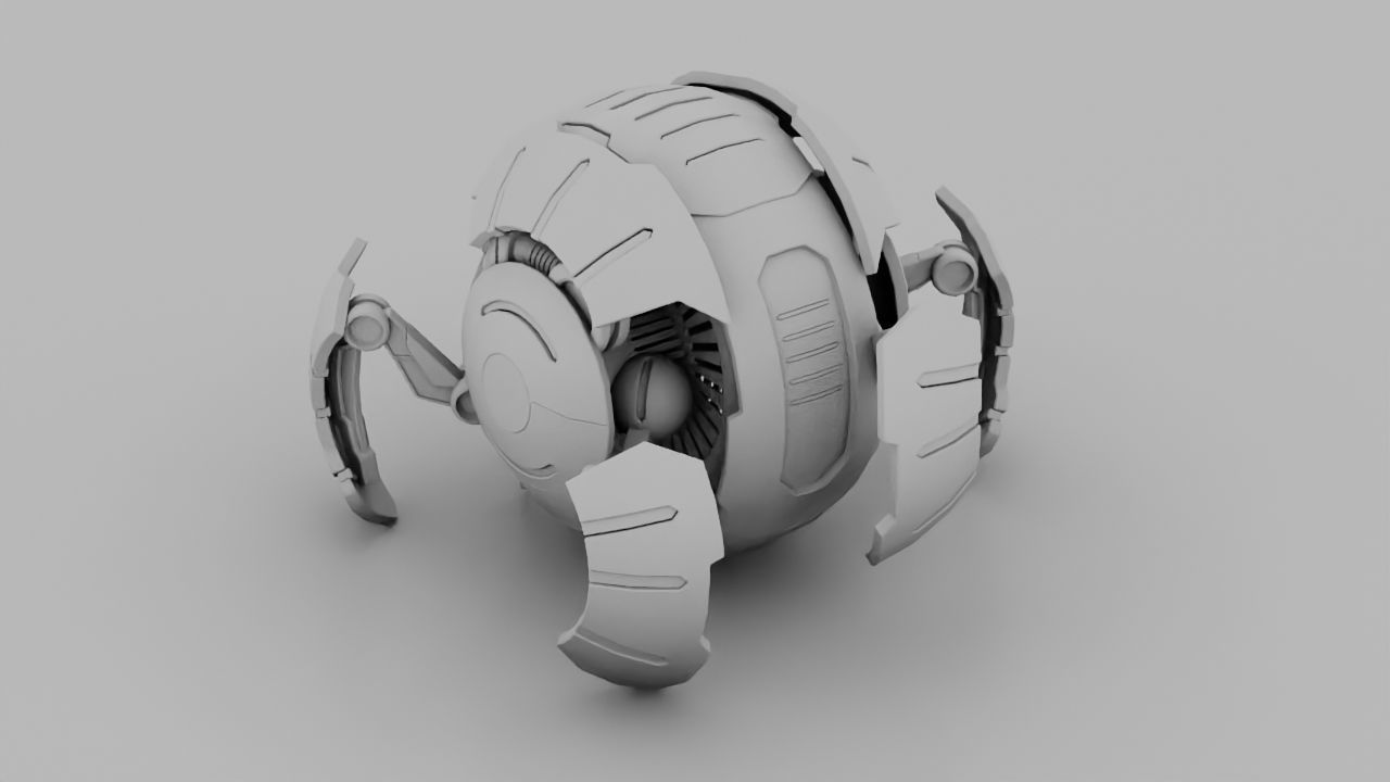 Ball Droid rigged- animated character 3D model_23