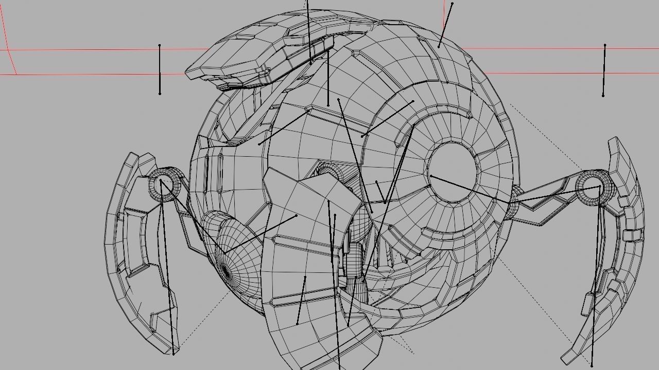 Ball Droid rigged- animated character 3D model_29