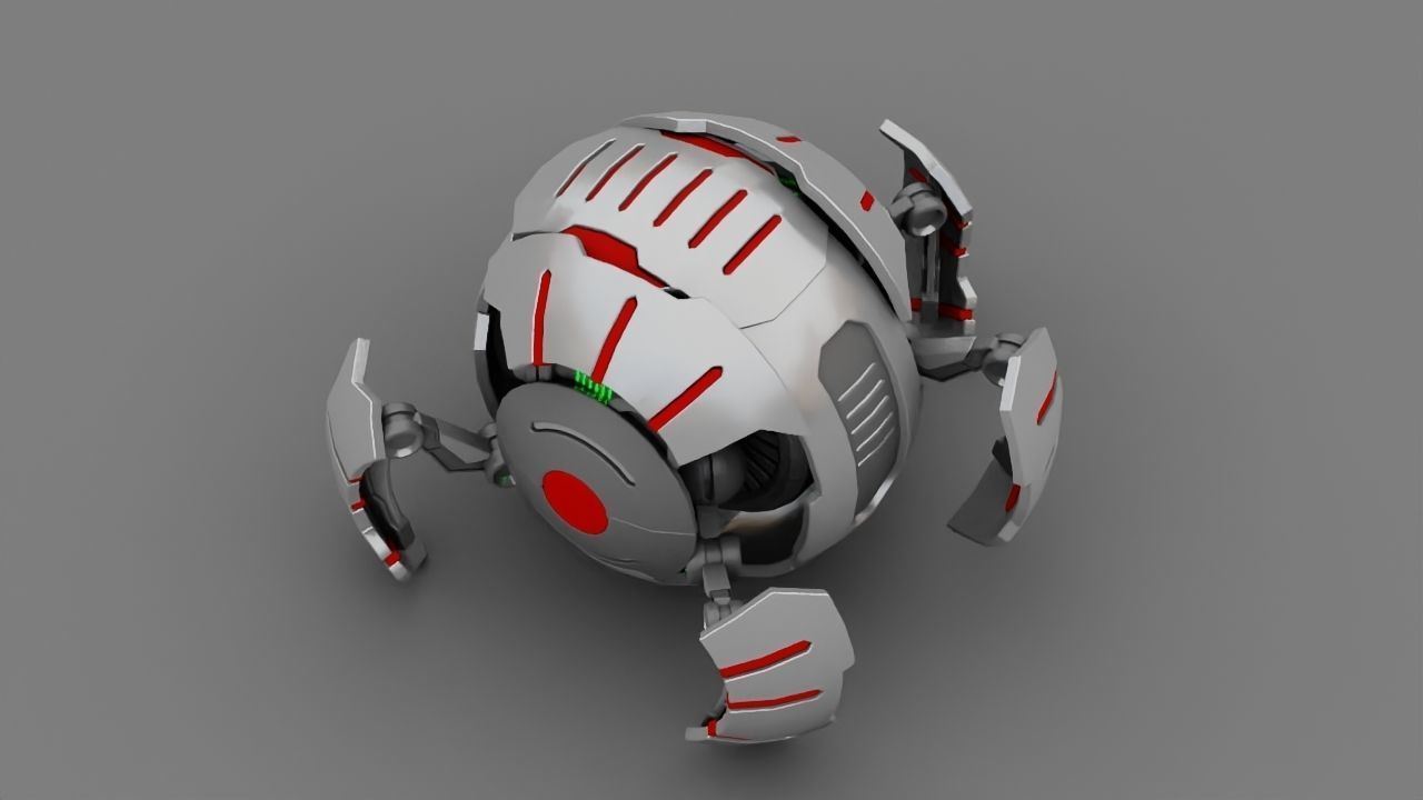 Ball Droid rigged- animated character 3D model_8