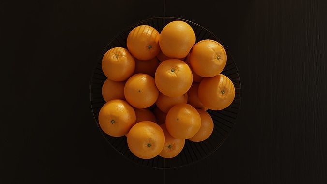 Fruit bowl with Oranges 3D model 4