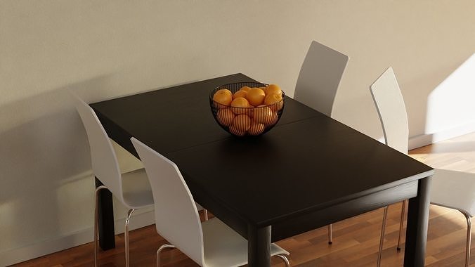 Fruit bowl with Oranges 3D model 6