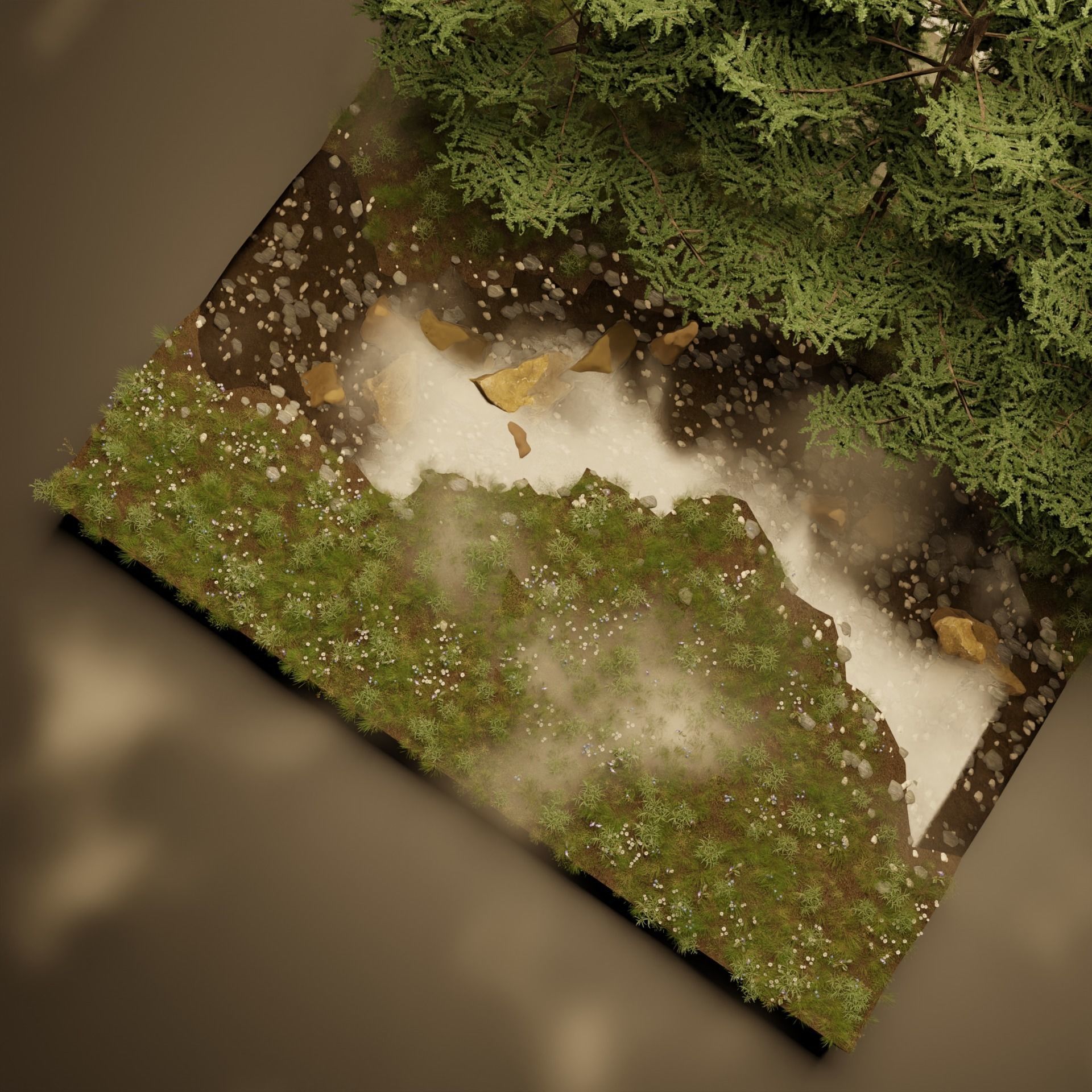 Foggy Forest Scene 3D model_3