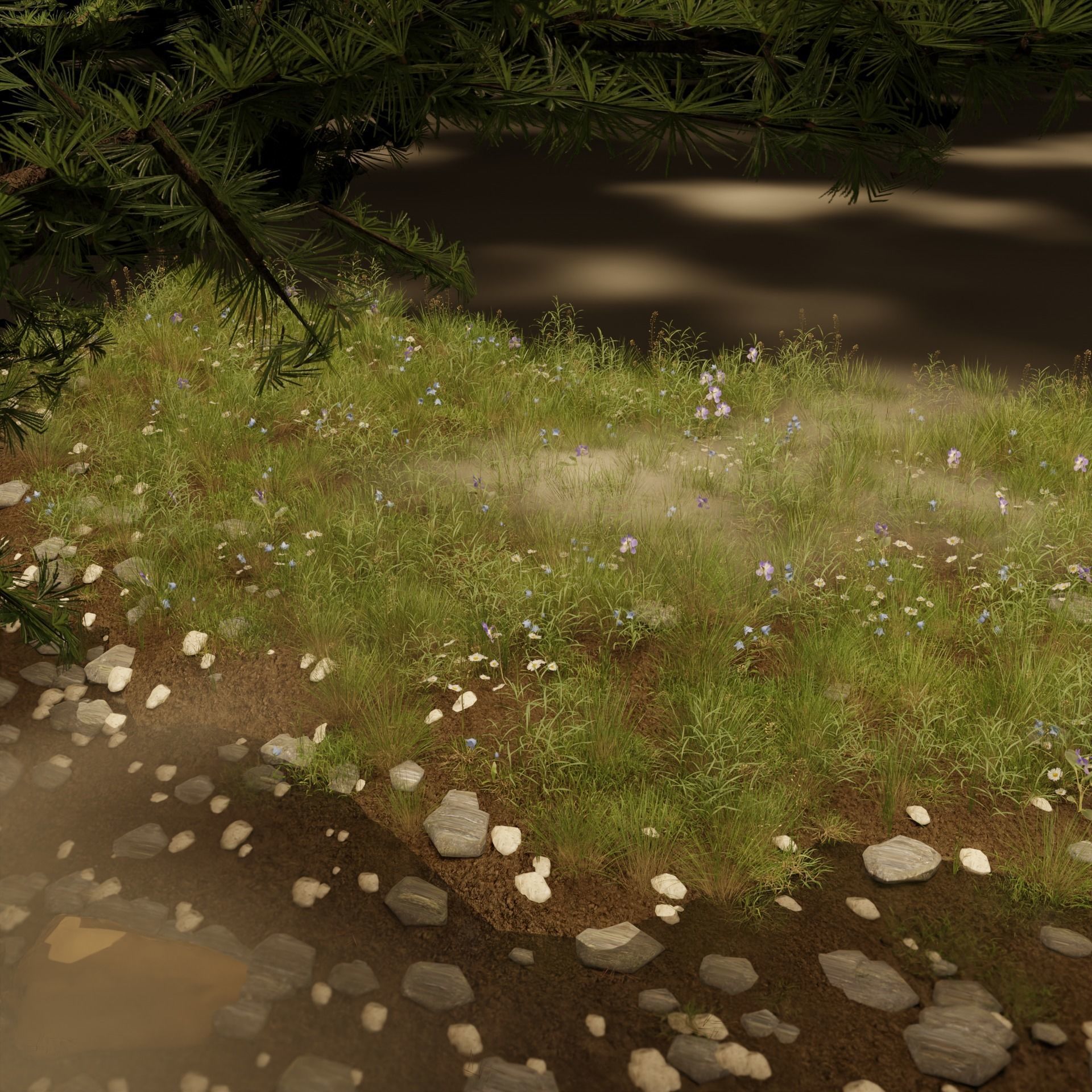 Foggy Forest Scene 3D model_6