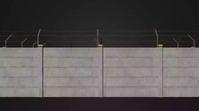 Concrete Fence with Barbed wire
