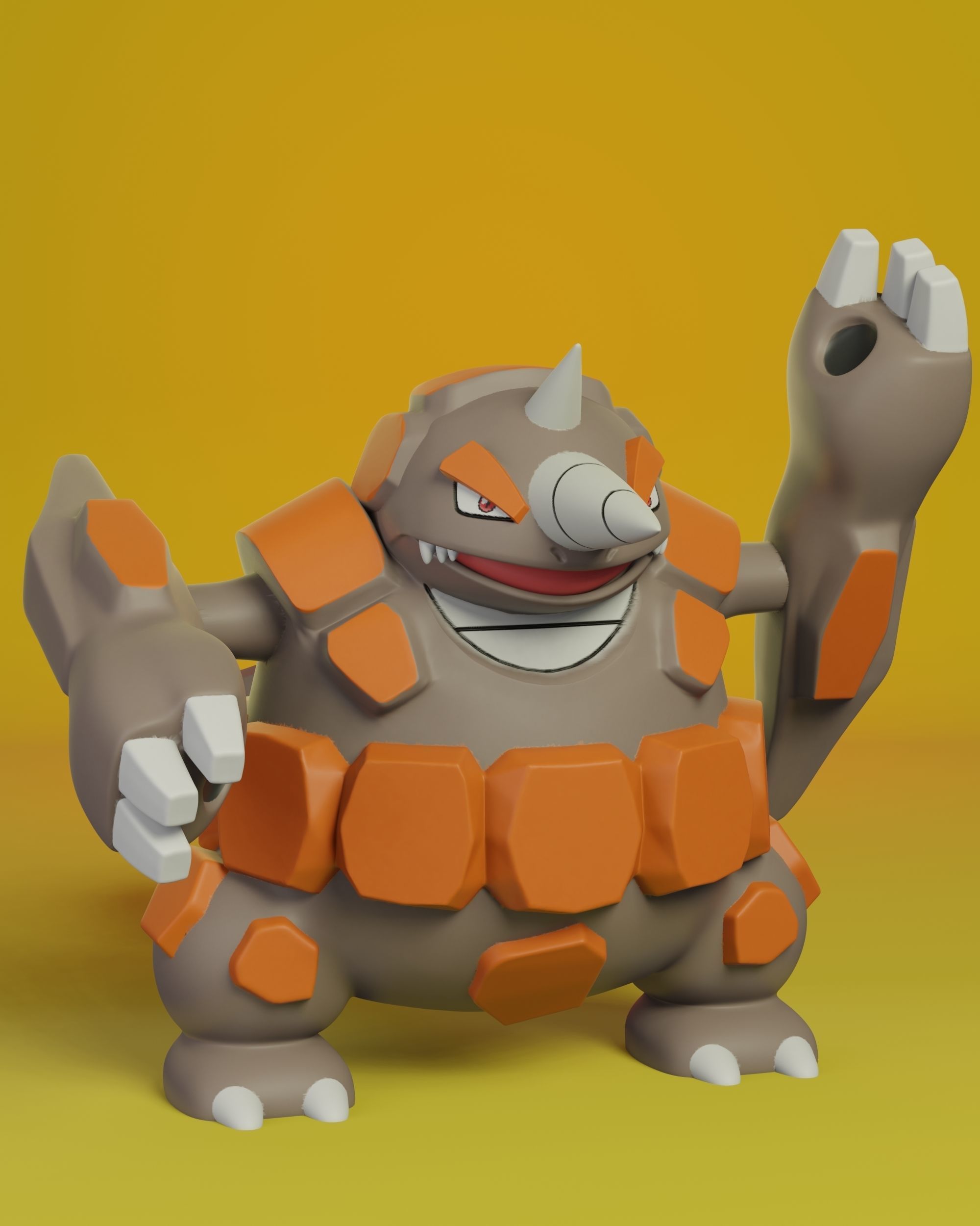 pokemon rhyhorn evolution 3D print model_11