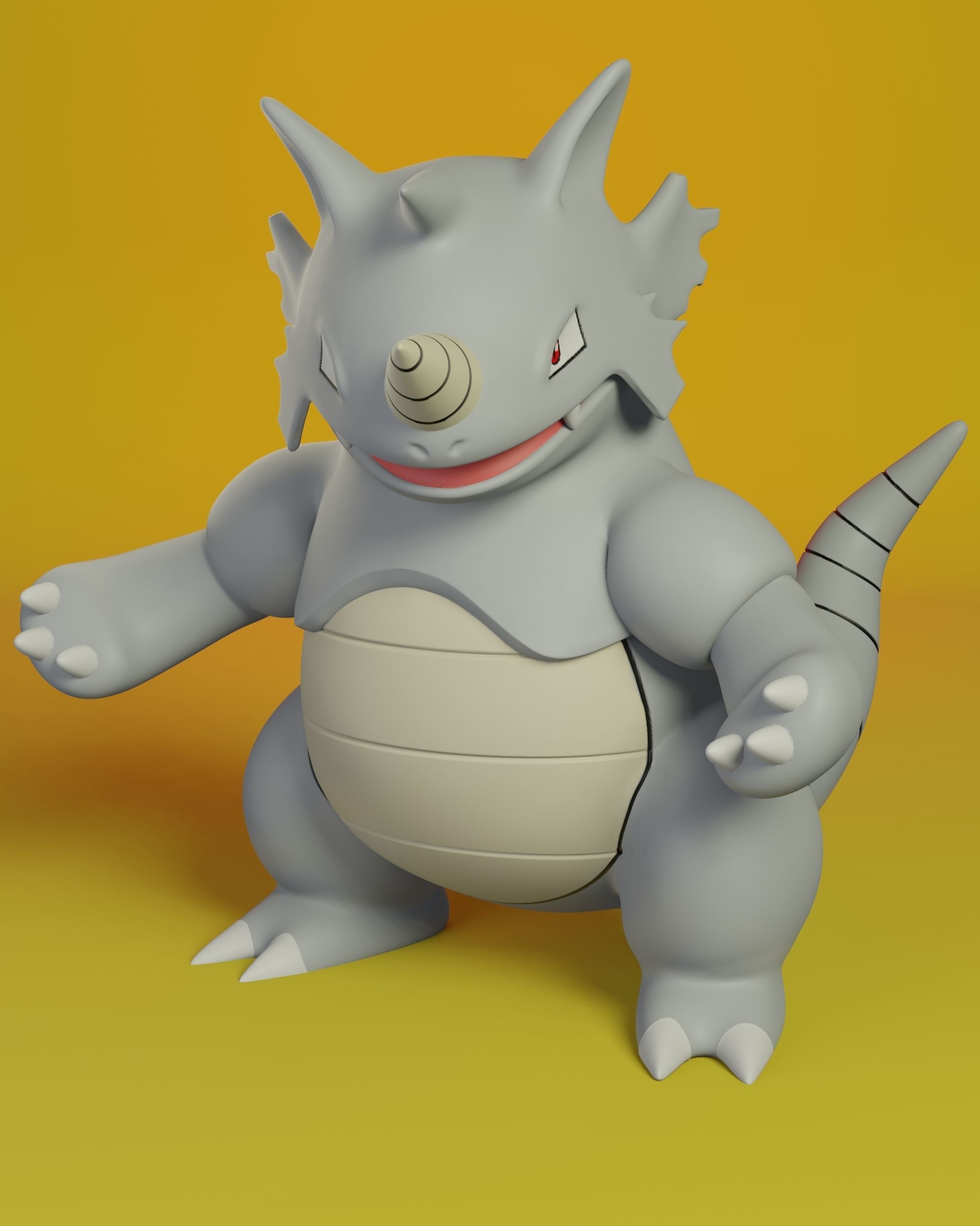 pokemon rhyhorn evolution 3D print model_6